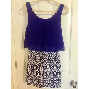 Blue Aztec print dress